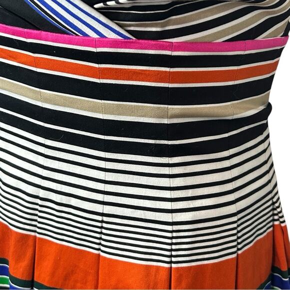 Calvin Klein Striped Multicolor Midi Dress Fit and Flare Size 4 - Picture 7 of 12